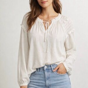 Current Air Ruffle Trim Blouse Size M